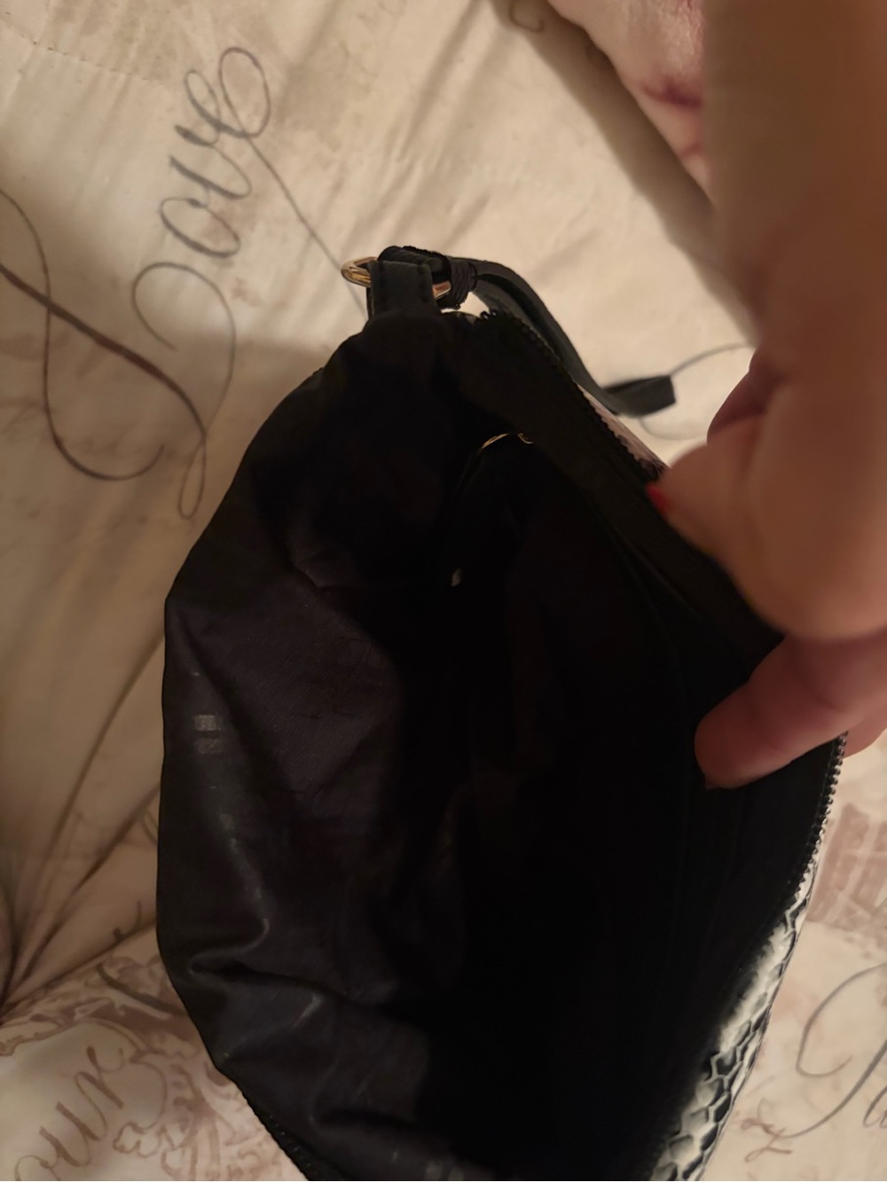 Black womenβs Quilted Crossbody Bag - Unbranded